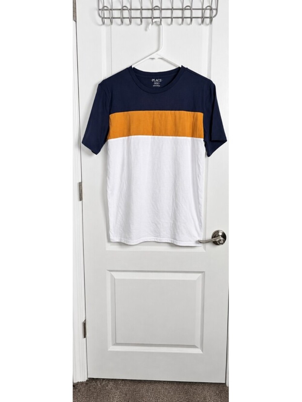 NWT The Children's Place Boys XXL 16 Colorblock T Shirt Navy Orange White